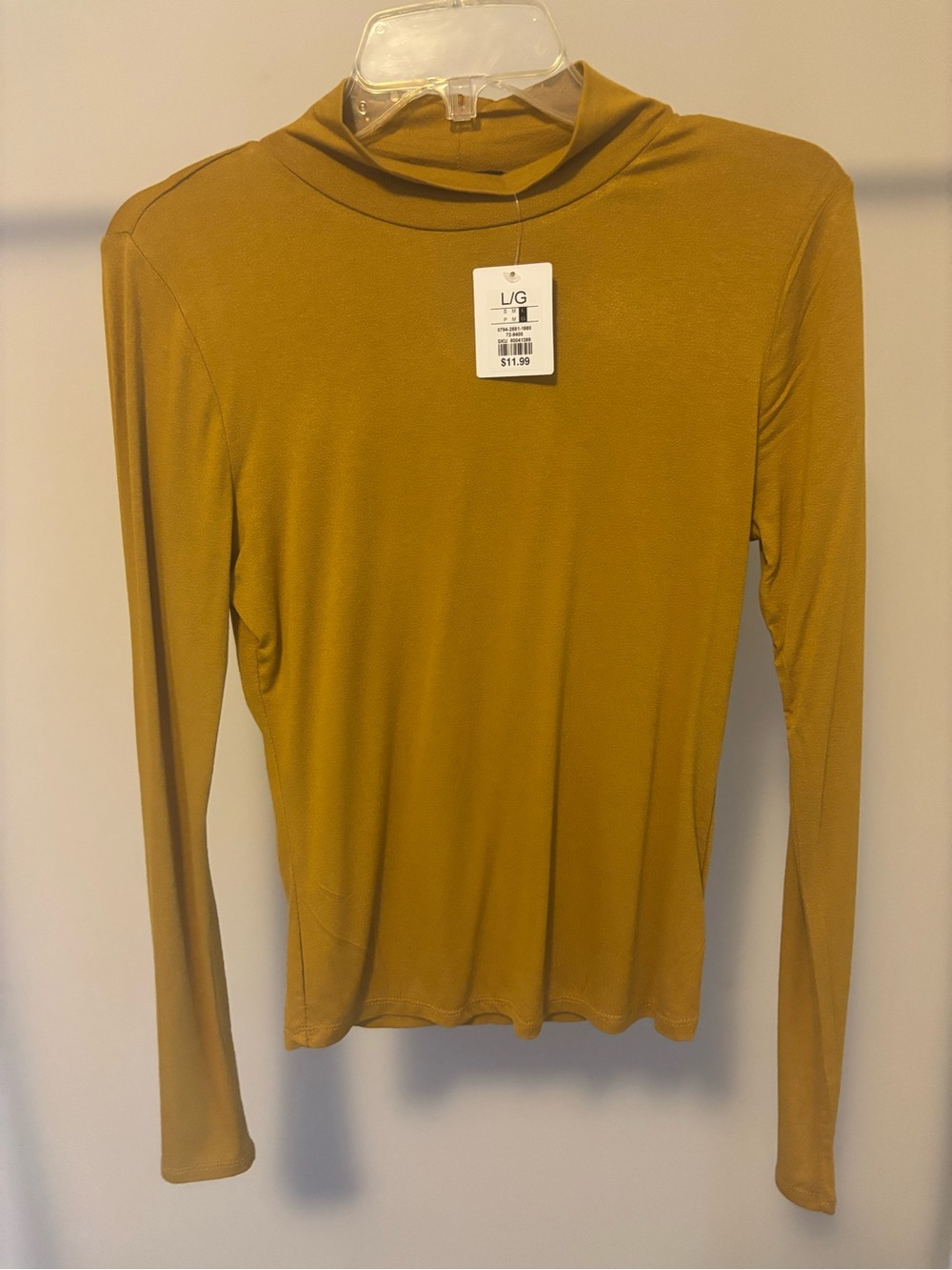 Essentials Mustard Long-Sleeve Mock Neck Top